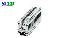 Facile installazione 16mm2 Din Rail Terminal Block 800v / 76A ottone 10mm lunghezza di stripping