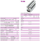 Industrial 16mm2 Din Rail Terminal Blocks 800v / 76A ottone 10mm Lunghezza di stripping