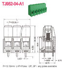 passo 10.16mm di comunicazione del blocchetto terminali 57A 2-16 Pali del PWB di 9-11mm