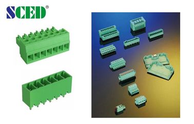 Parte maschio di plastica verde Pluggable dei blocchetti terminali del passo 3.81mm 2-24 Pali