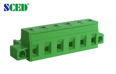 La femmina verde d'ottone Pluggable del blocchetto terminali del passo 7.62mm si separa la flangia