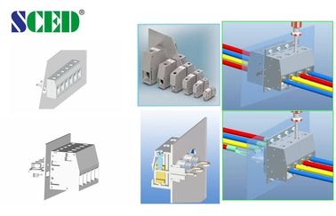 larghezza del blocchetto terminali 10mm del supporto del pannello di 300V 50A PA66 nichelata
