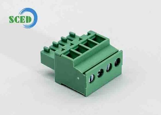 Pluggable Terminal Block Electrical Connector with 3000V AC/minute Withstanding Voltage, 2P-20P Contacts, and 45 Degree Wire Inlet