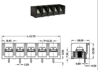 Blocchetti terminali di potere nero della barriera 20A con il passo d'ottone di 2-12 Pali PBT 11mm