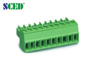 I connettori Pluggable femminili di plastica verdi dei blocchetti terminali lanciano 3.81mm, 300V 8A