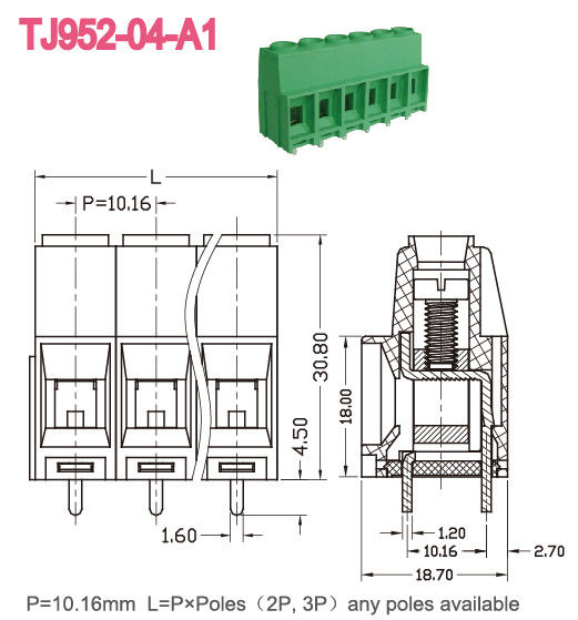 Vite del blocchetto terminali M4 della vite del PWB del passo 10.16mm di comunicazione