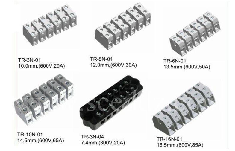 Blocchetto di connettore terminale del passo 14.5mm 2-16 Pali 600V 65A PA66