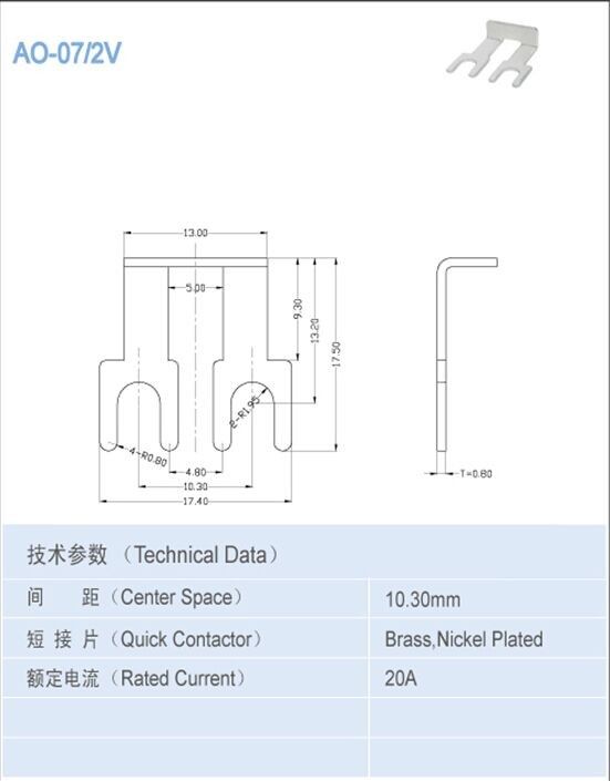 Contattore rapido degli accessori del PWB dello spazio concentrare terminale delle componenti elettriche 10.3mm