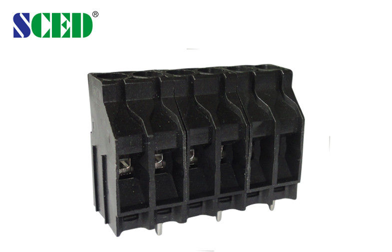 Passo 30A UL94-V0 30A del blocchetto terminali 6.35mm del PWB del nero dell'AWG della vite 10-22