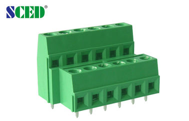 Il doppio livella nichelato di plastica 10A di verde 5.08mm del blocchetto terminali del PWB