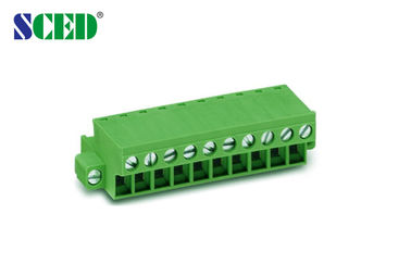 Blocchetto terminali Pluggable femminile con colore verde delle orecchie 5.08mm 300V 18A del montaggio