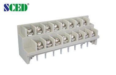 Doppio passo livellato grigio del connettore 300V 7.62mm della barriera del blocchetto terminali