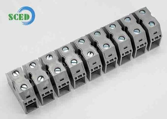 Morsetti a pannello grigi con certificazione CE, numero di posizioni da 2 a 24, progettati per soluzioni di cablaggio sicure ed elettriche per quadri elettrici