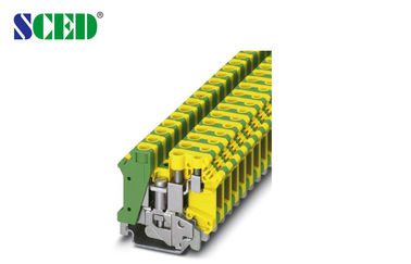 blocchetti verde e giallo del morsetto di terra delle AWG 24 - 6 di larghezza 10.2mm dei blocchetti terminali della ferrovia di baccano 16mm2